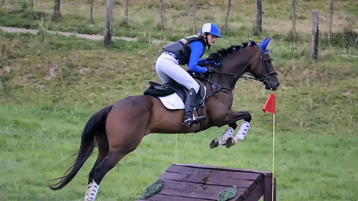 Jess jumping a cross-country fence
